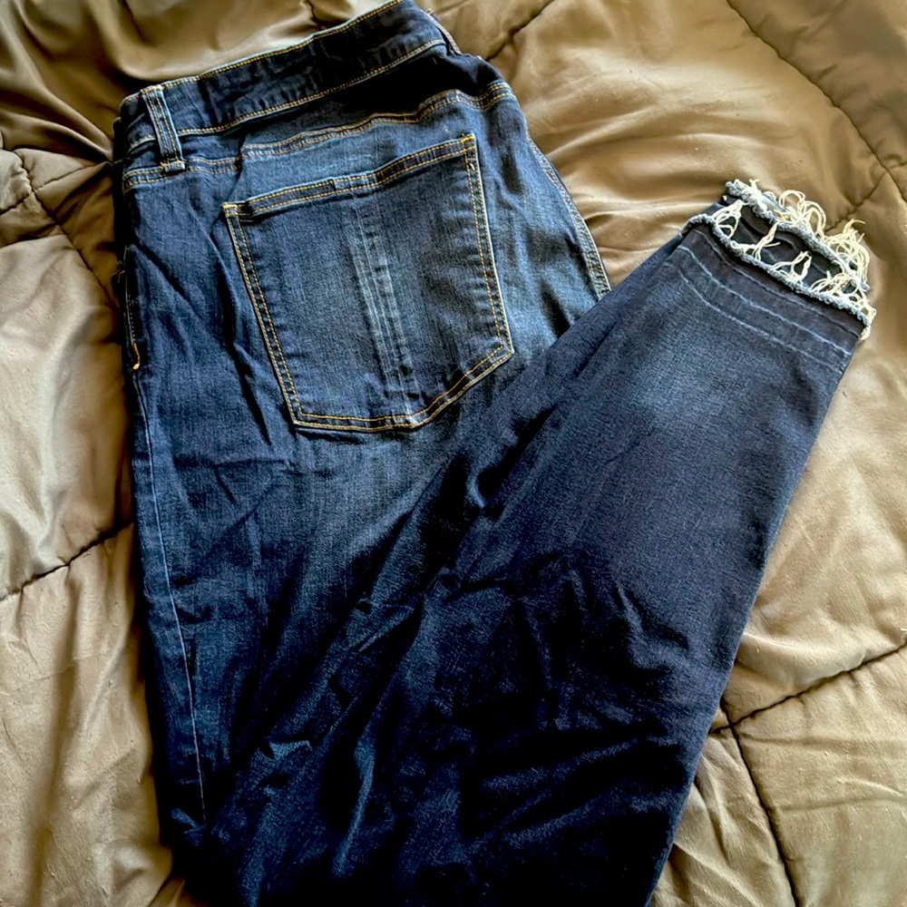 Plus size Prosperity Skinny Jeans with frayed ankles